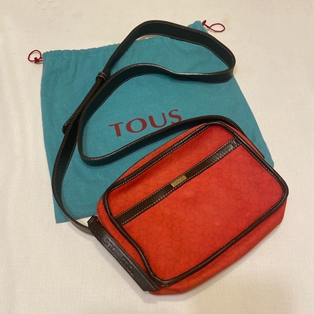 Tous Red Suede And Brown Leather Bag - Picture 5 of 15